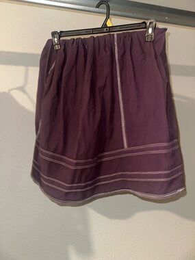 Anthropologie Plum Mini Skirt with Light Contrast Stitching